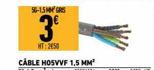 câble h05vvf 1,5 mm²