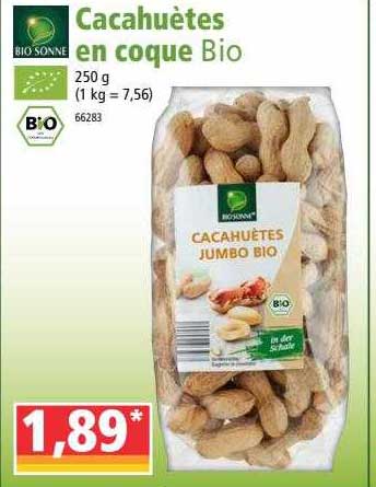 cacahuètes en coque bio bio sonne