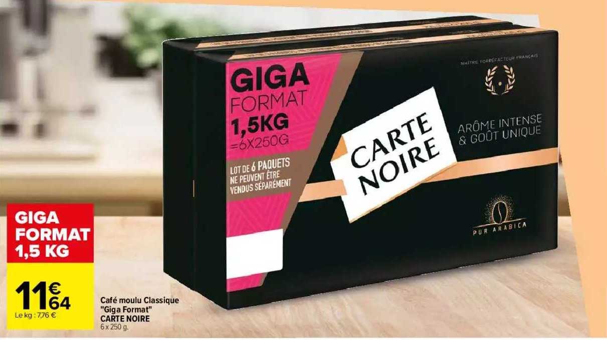 café moulu classique "giga format" carte noire