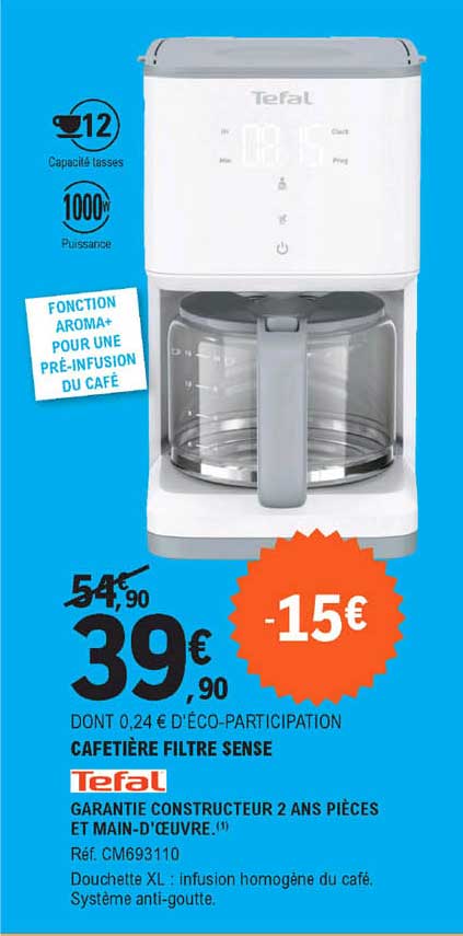cafetière filtre sense tefal
