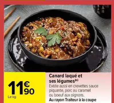 canard laqué et ses légumes