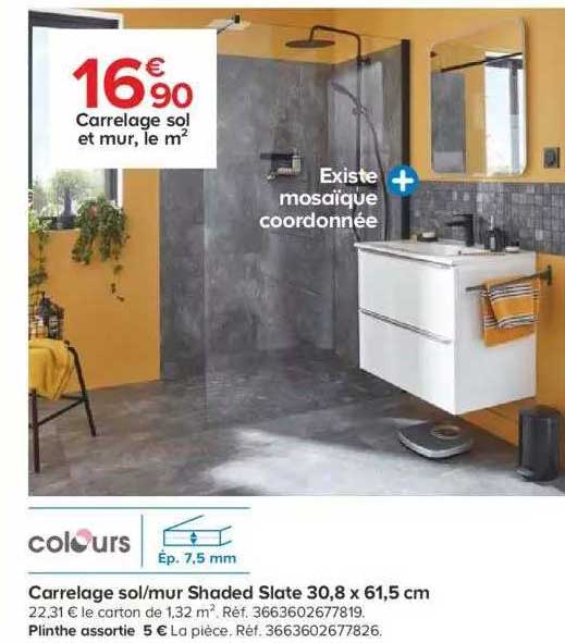 carrelage sol-mur shaded slate 30,8 x 61,5cm colours