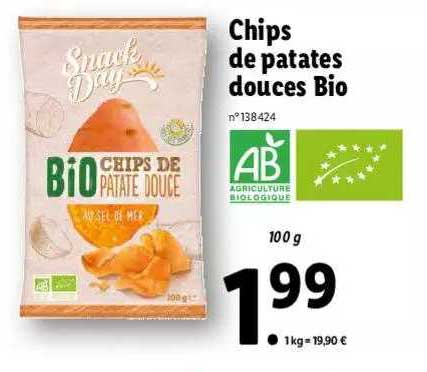 Chips De Patates Douces Bio Snack Day