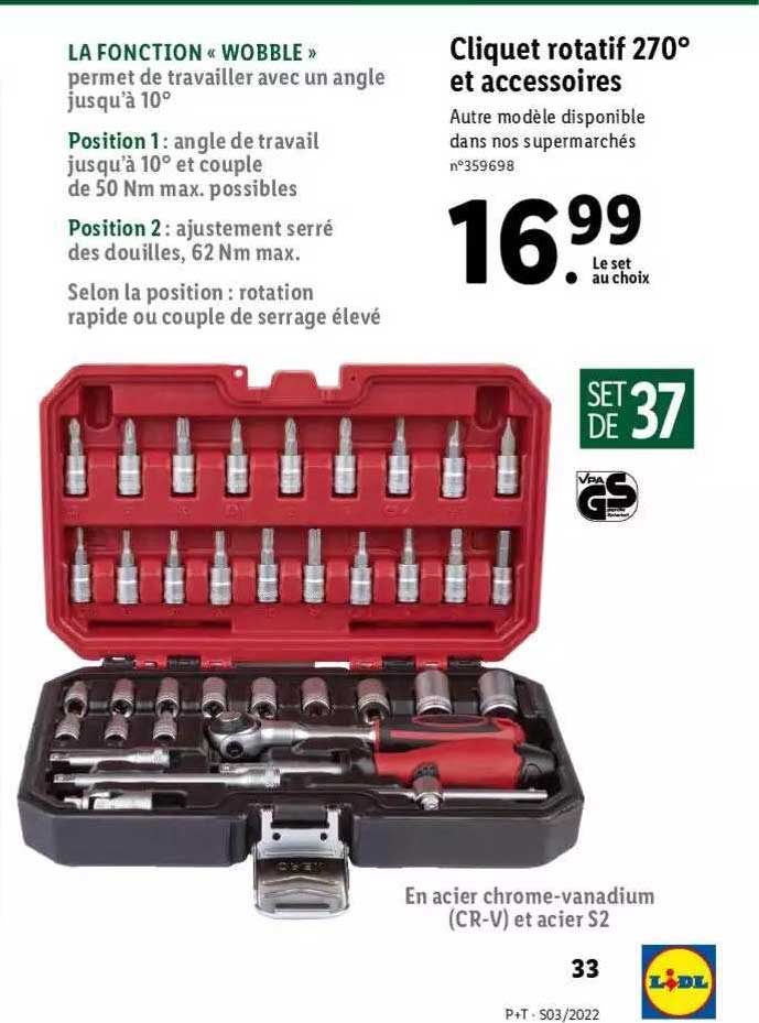 cliquet rotatif 270° et accessoires