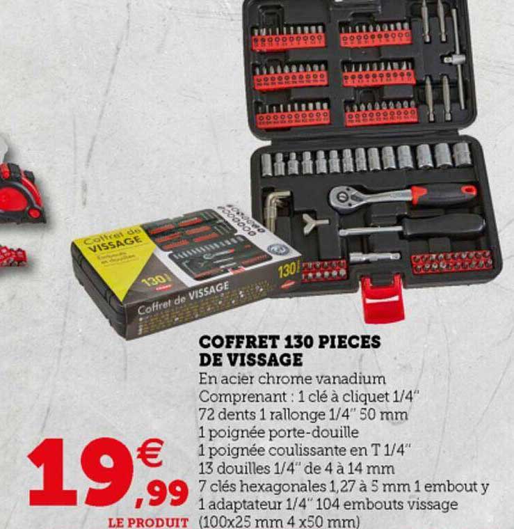 coffret 130 pièces de vissage