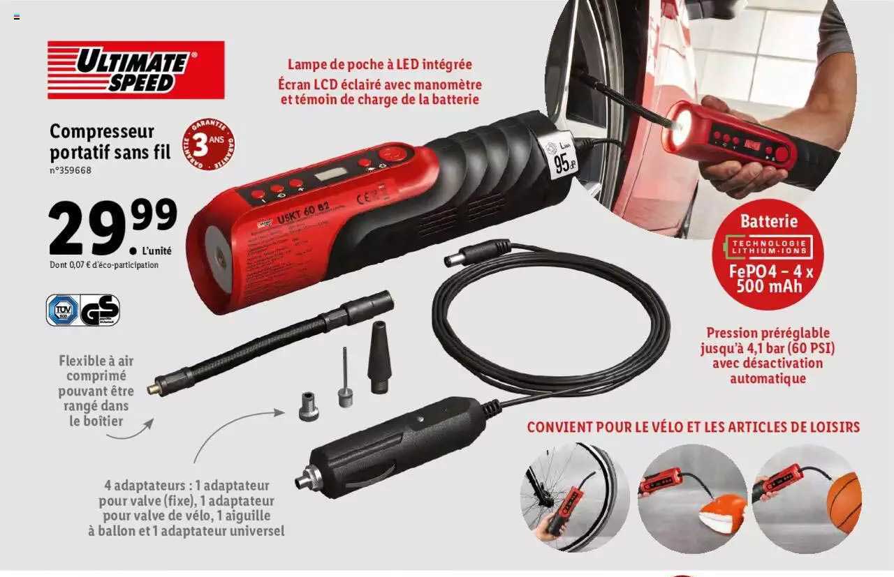 Compresseur Portatif Sans Fil Ultimate Speed