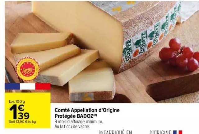 comté appellation d'origine protégée badoz
