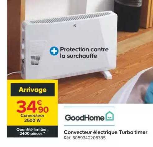 Convecteur électrique Turbo Timer GoodHome