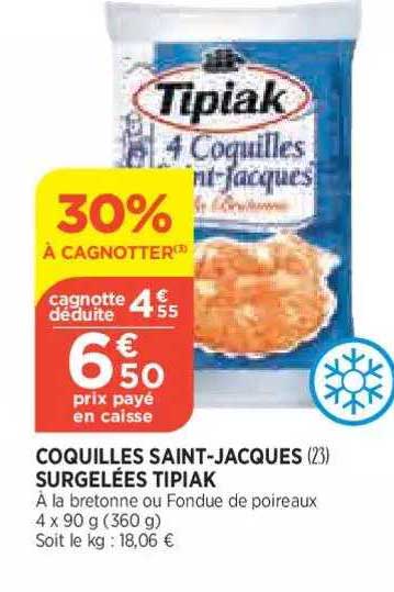 coquilles saint-jacques surgelées tipiak