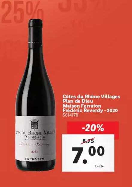 côtes du rhône villages plan de dieu maison ferraton frédéric reverdy - 2020