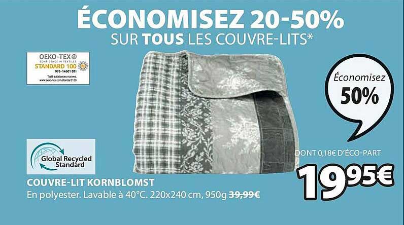 couvre-lit kornblomst