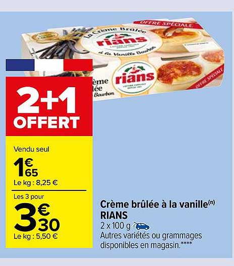crème brûlée à la vanille rians