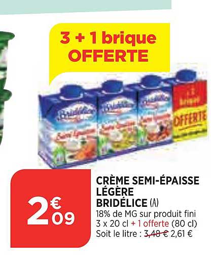 crème semi-épaisse légère bridélice