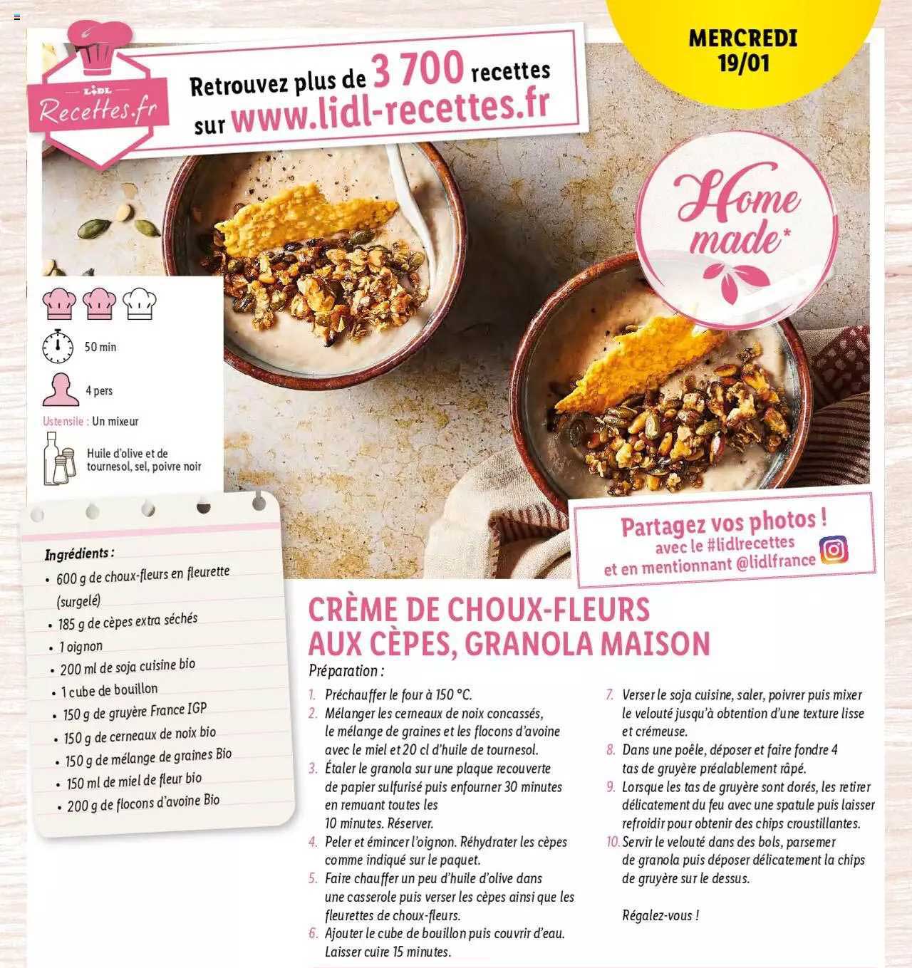 Crème De Choux-fleurs Aux Cèpes, Granola Maison