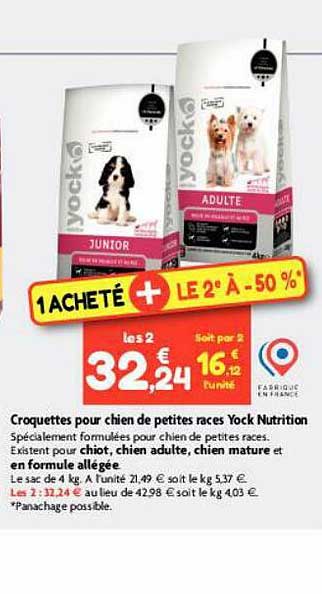 croquettes pour chien de petites races yock nutrition