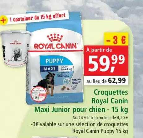 croquettes royal canin maxi junior pour chien - 15 kg
