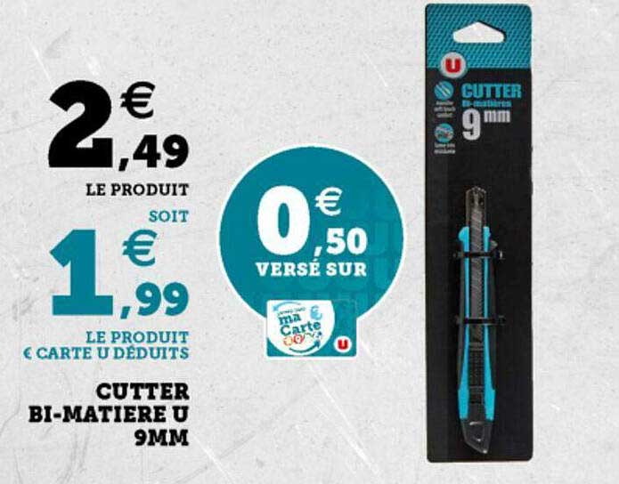 cutter bi-matière u 9mm