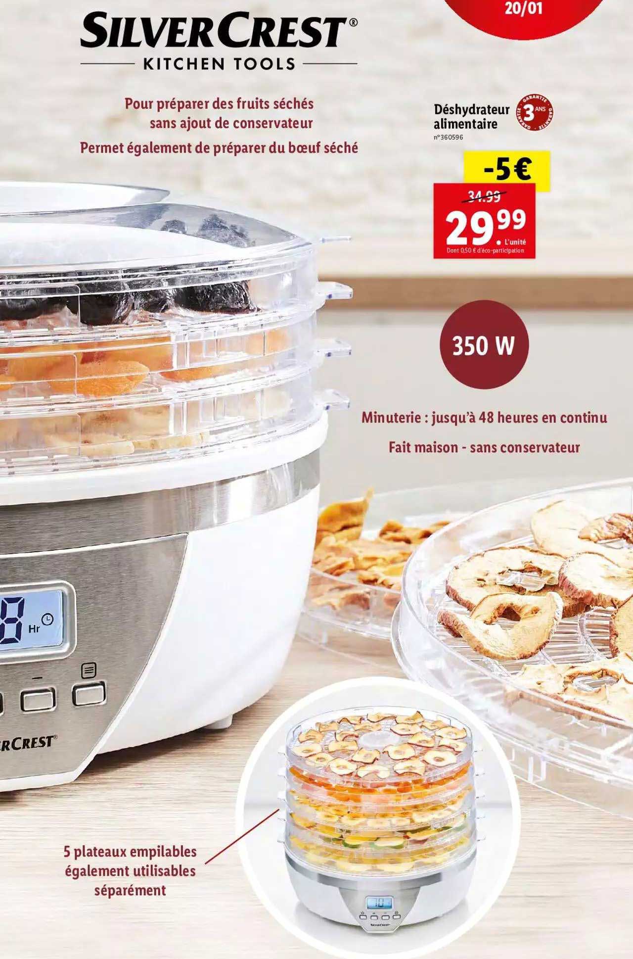 déshydrateur alimentaire silver crest