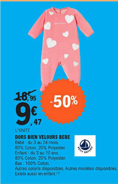 dors bien velours bébé petit bateau