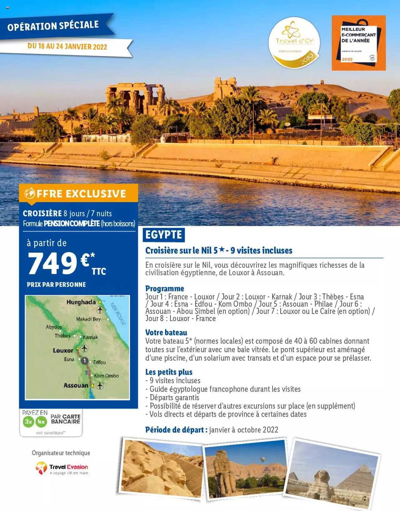 egypte croisière sur le nil 5*