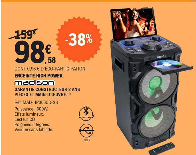 enceinte high power madison