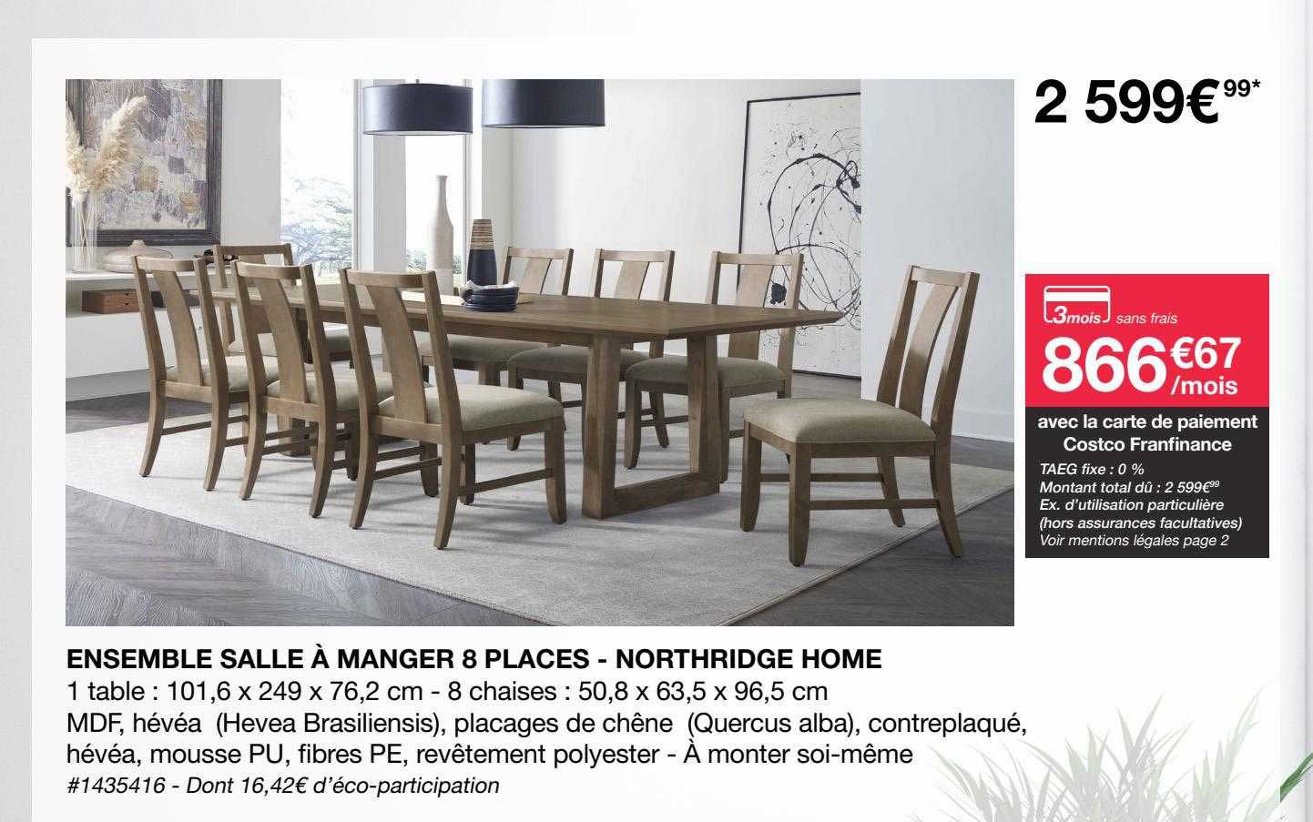 ensemble salle à manger 8 places - northridge home