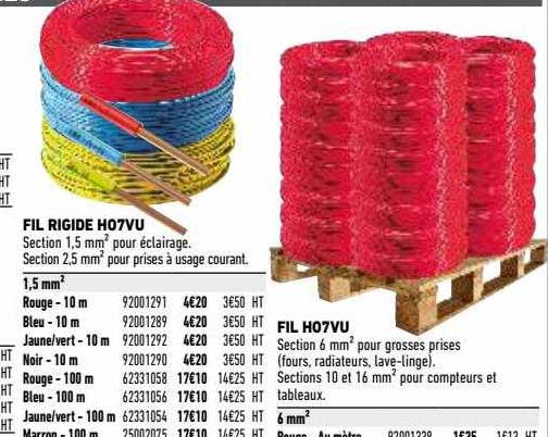 fil rigide h07vu, fil h07vu