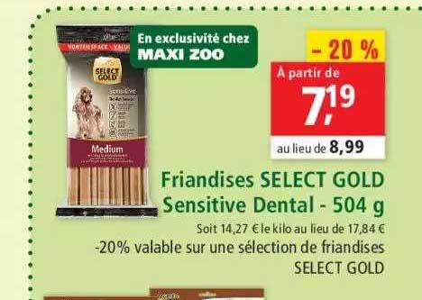 friandises select gold sensitive dental - 504 g