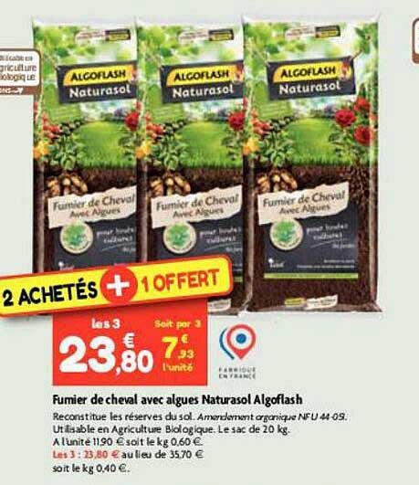fumier de cheval avec algues naturasol algoflash