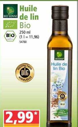 huile de lin bio bio sonne