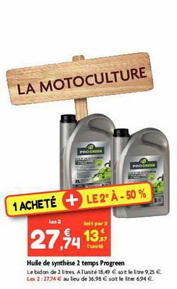 huile de synthèse 2 temps progreen