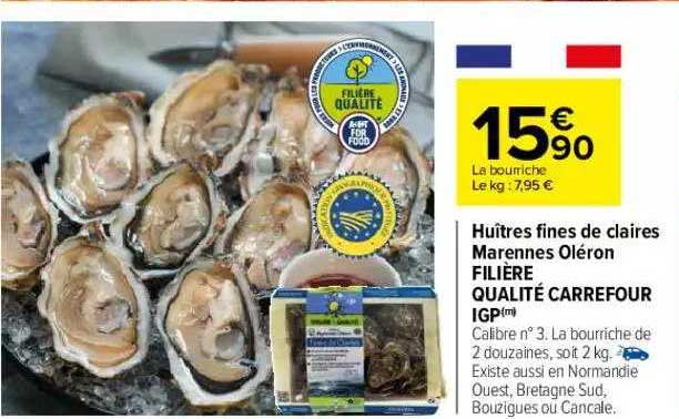 huîtres fines de claires marenne oléron filière qualité carrefour igp