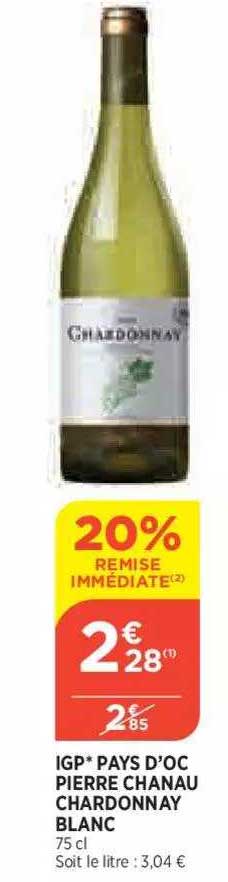 igp pays d'oc pierre chanau chardonnay blanc