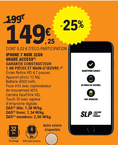 iphone 7 noir 32go grade access
