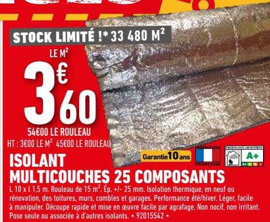 isolant multicouches 25 composants