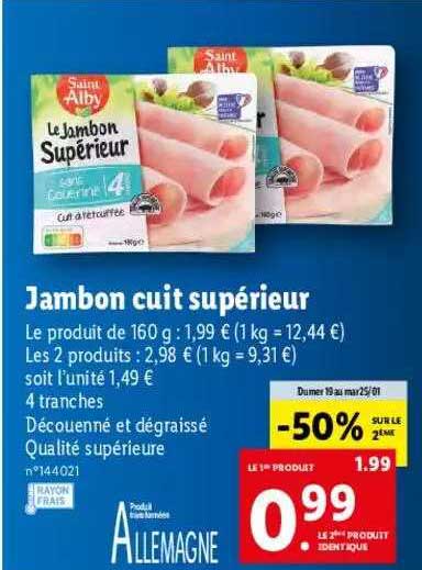 jambon cuit supérieur saint alby