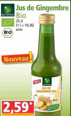 jus de gingembre bio bio sonne