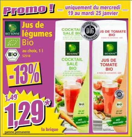 jus de légumes bio bio sonne