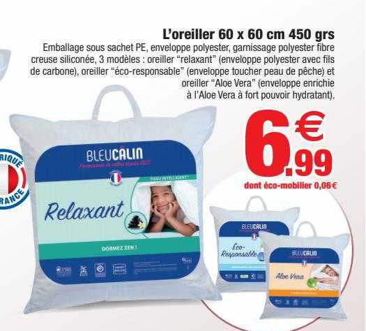 l'oreiller 60 x 60 cm 450 grs