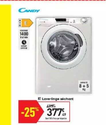 lave-linge séchant candy