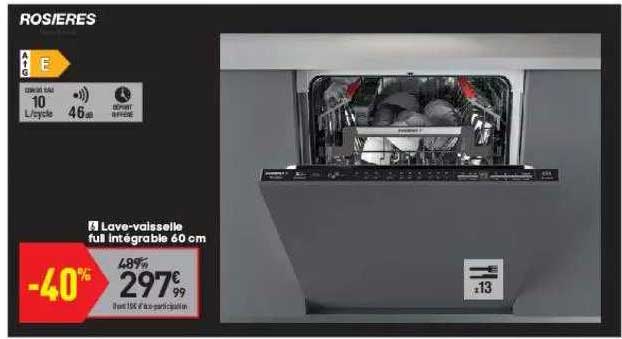 Lave-vaisselle Full Intégrable 60 Cm Rosières