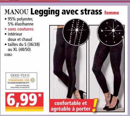 legging avec strass femme manou