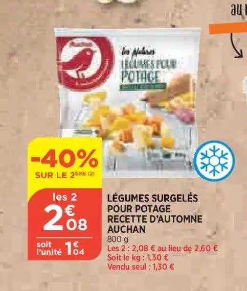 légumes surgelés pour potage recette d'automne auchan