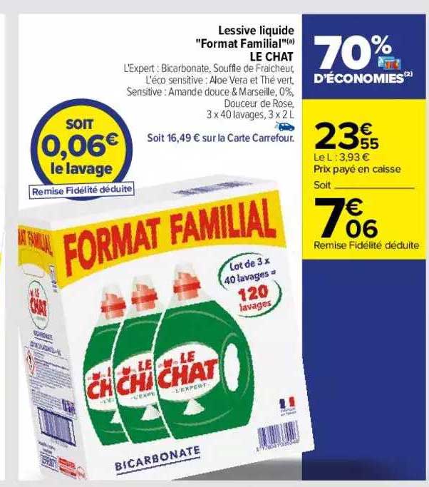 lessive liquide "format familial" le chat
