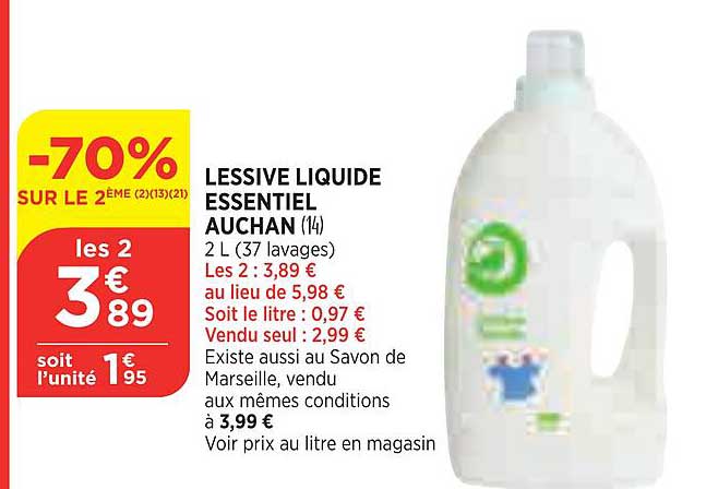 Lessive Liquide Essentiel Auchan