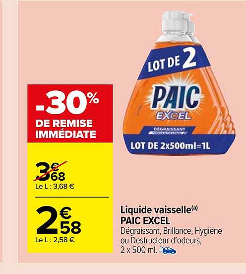 Liquide Vaisselle Paic Excel