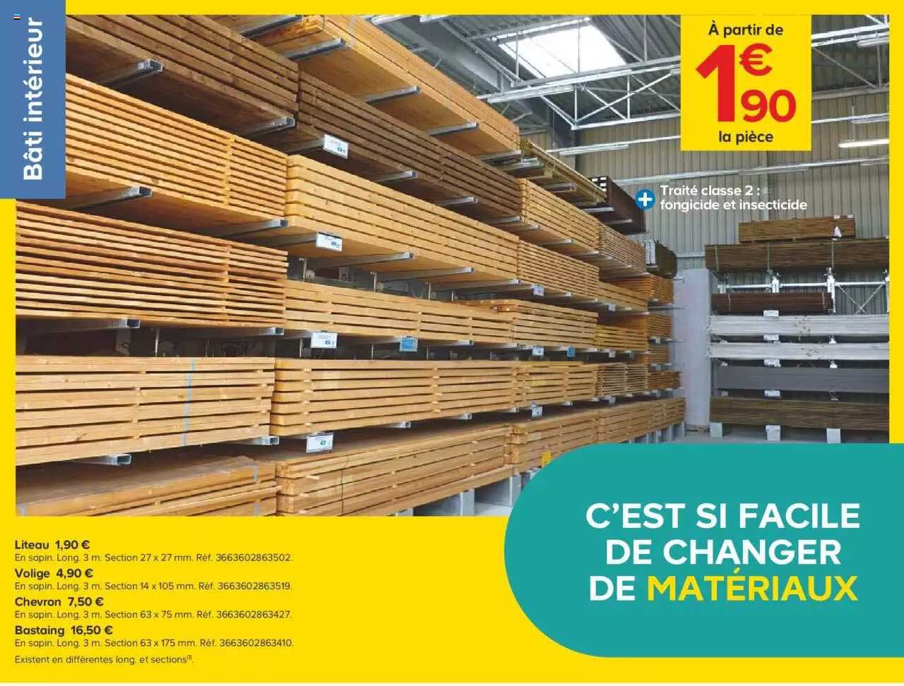 Liteau, Volige, Chevron, Bastaing