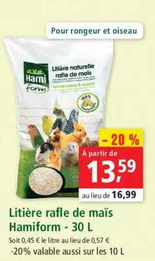 litière rafle de maïs hamiform - 30 l