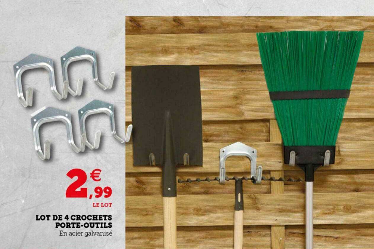 lot de 4 crochets porte-outils