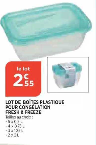lot de boîtes plastique pour congélation fresh & freeze